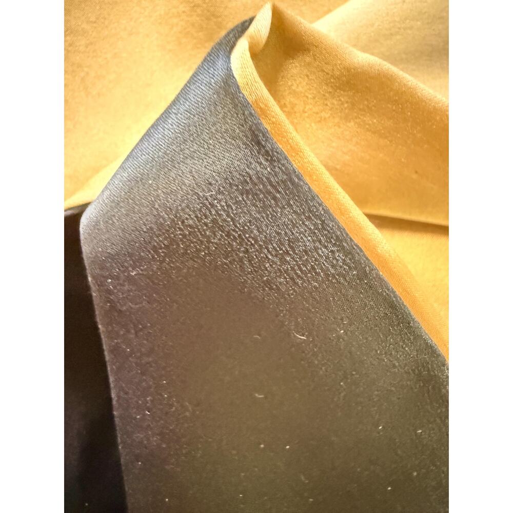 Vintage 1930s Reversible Silk Charmeuse Scarf Wrap Gold Black 21x88 - Picture 15 of 15